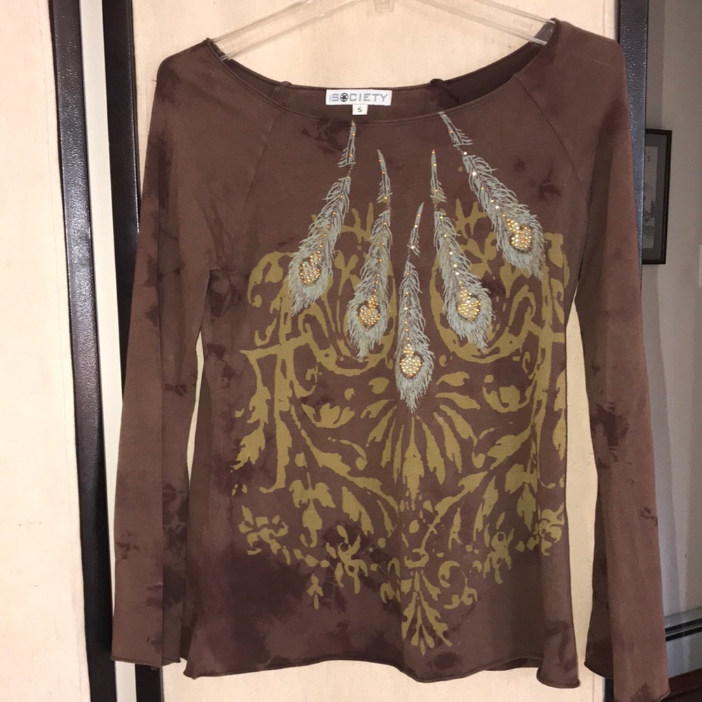 Free Society Long Sleeve Jersey Top